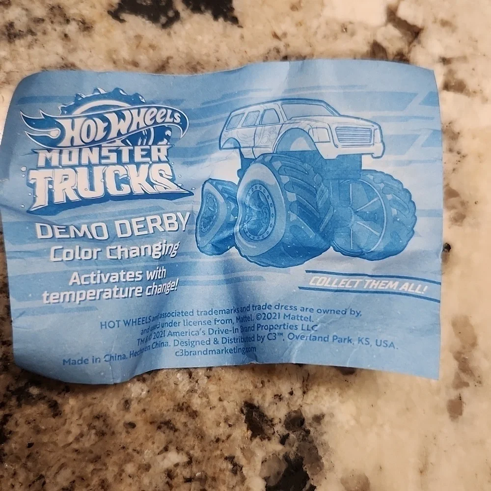 Hot Wheels Demo Derby color changing Monster Trucks plastic McDonald car